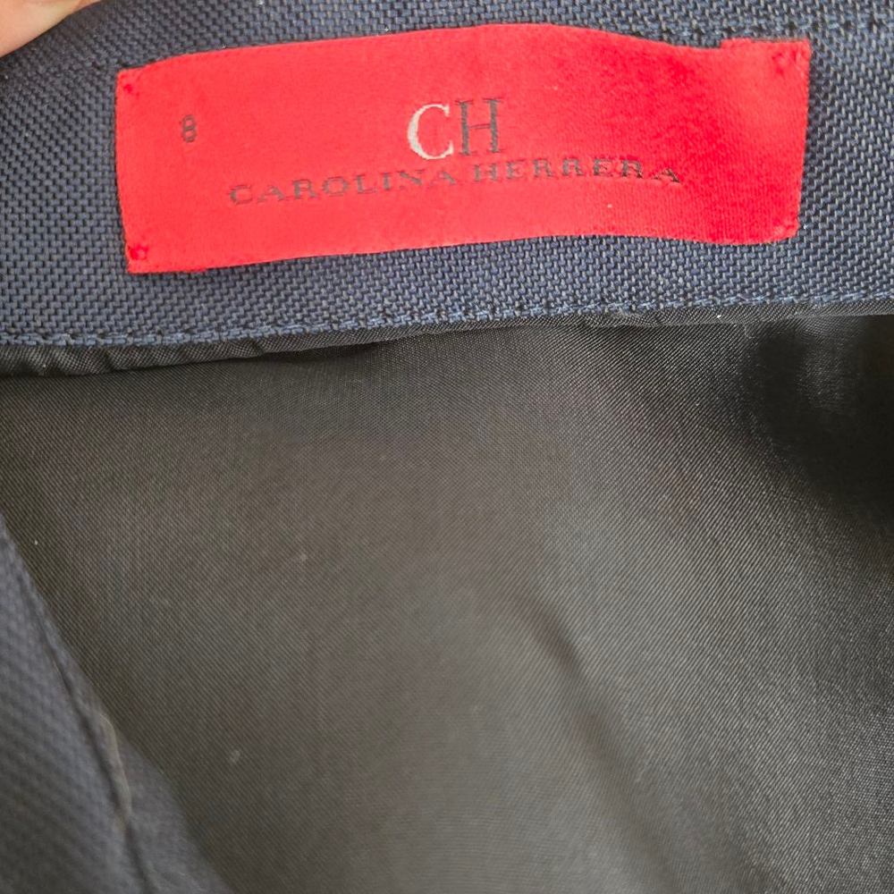 Carolina Herrera Collared Dress Size 8, Navy - Picture 8 of 9